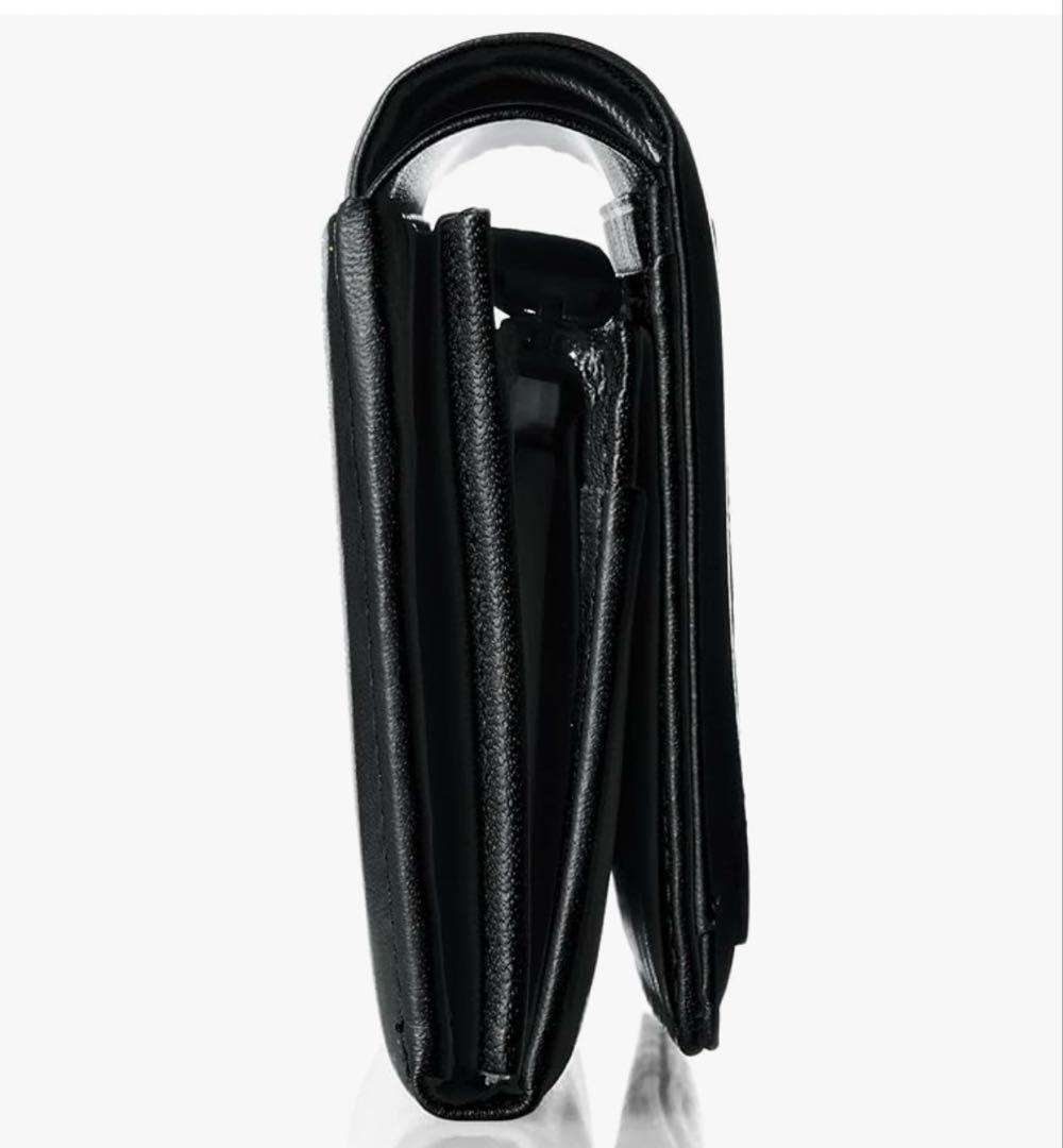 新品未使用品 Kitamura ネイビー二つ折り財布 レザー