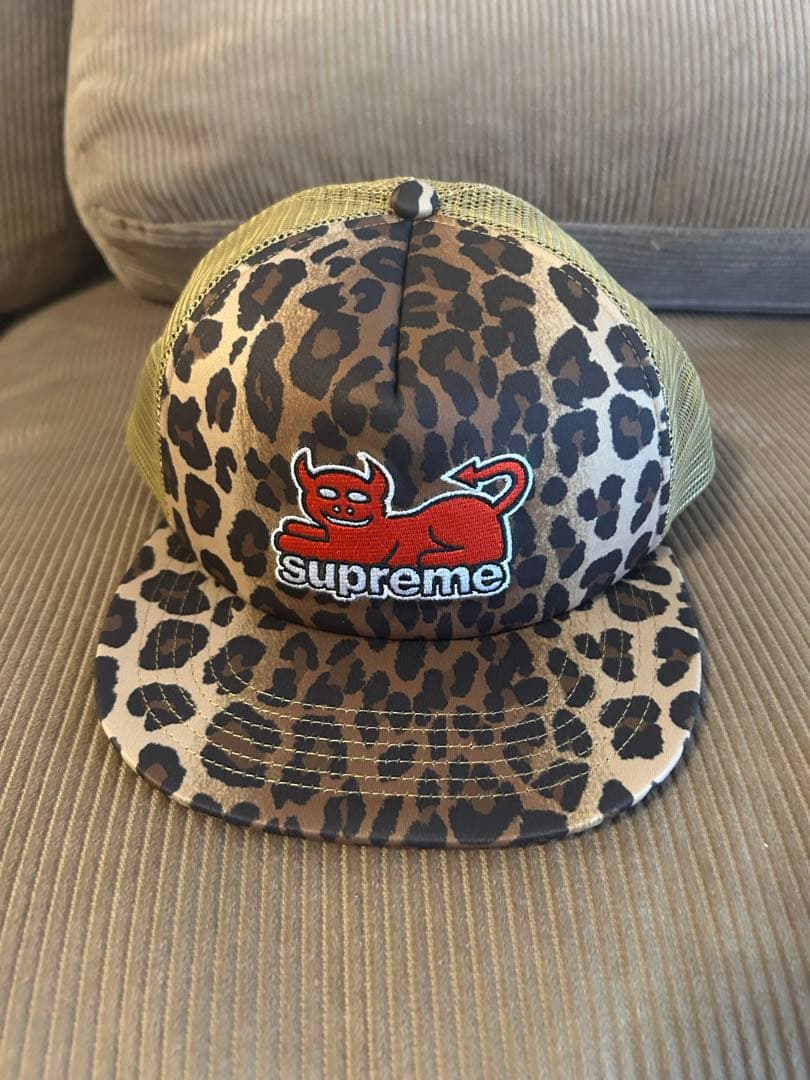 ヒョウ柄 supreme トイマシーン5パネルキャップ
