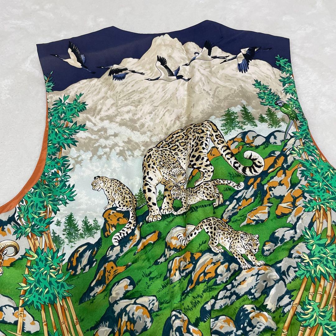 h*i様 希少 HERMES SICHUAN 四川省 ベスト ジレ 羊革 シルク