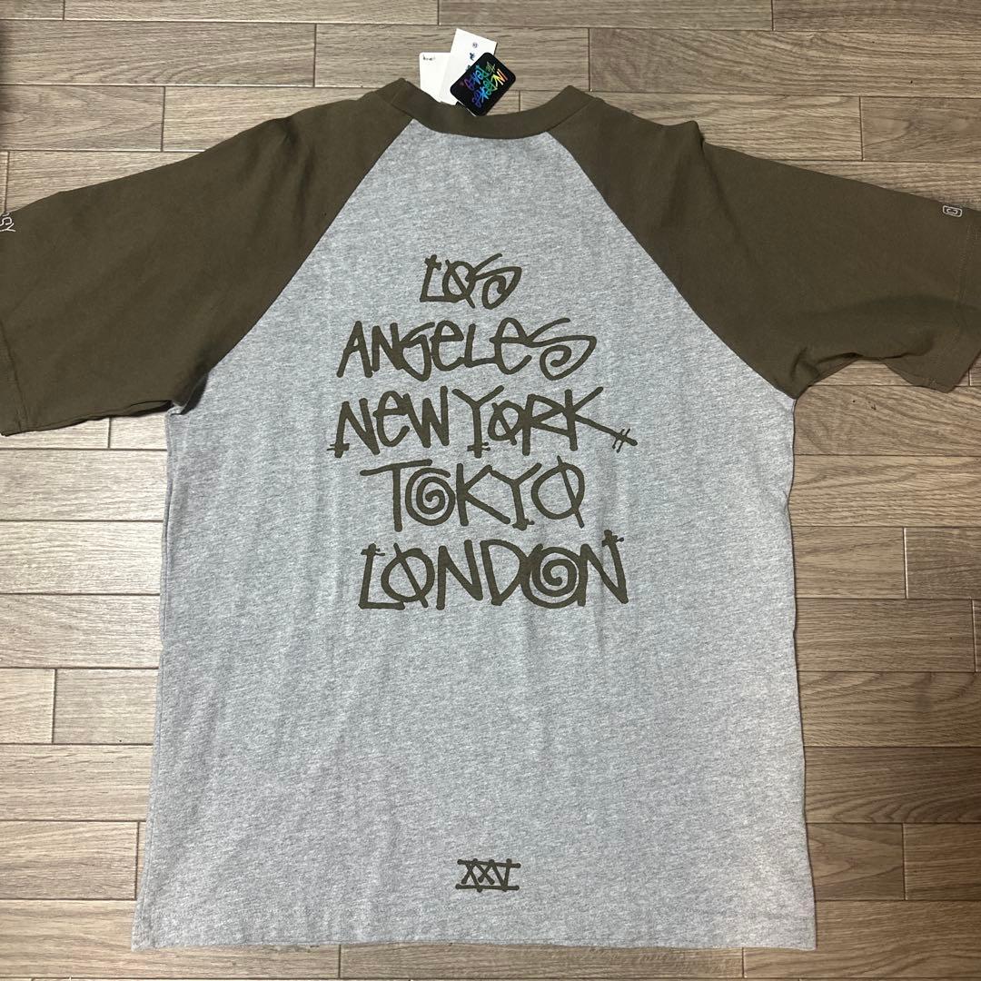 stussy ラグランTシャツ M クラウン 25周年 2005 ステューシー