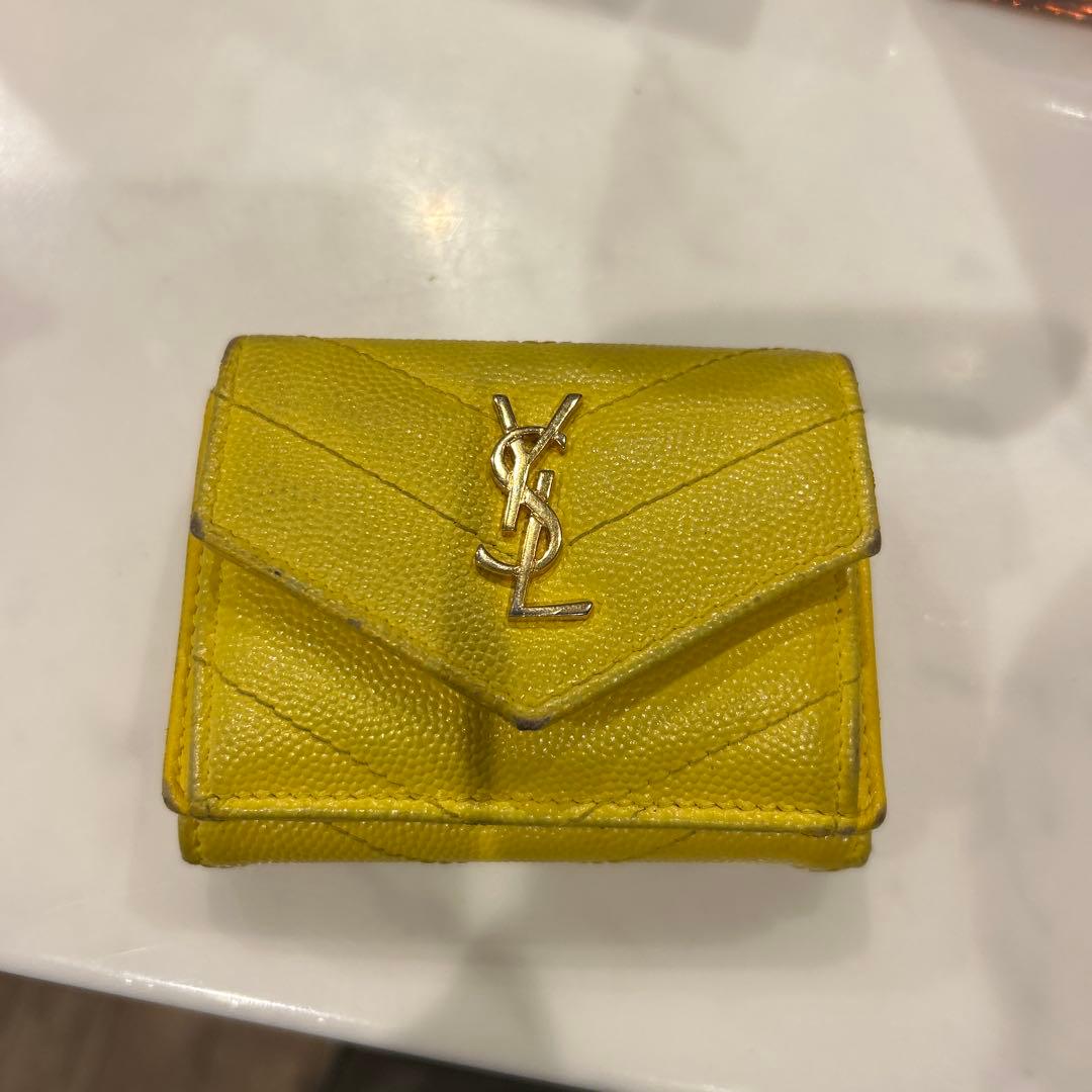 YSL イエロー 三つ折り財布