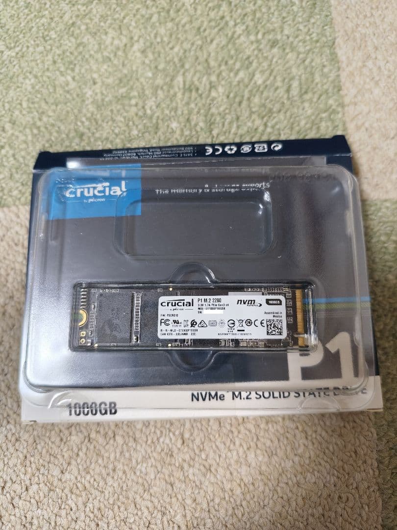 内蔵型SSD Crucial P1 1000GB NVMe M.2 SSD