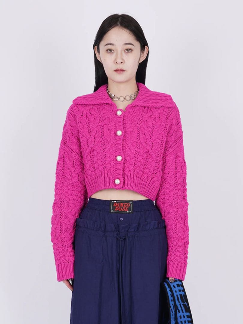 LARGE COLLAR CARDIGAN ラージカラーカーディガン　ブラック