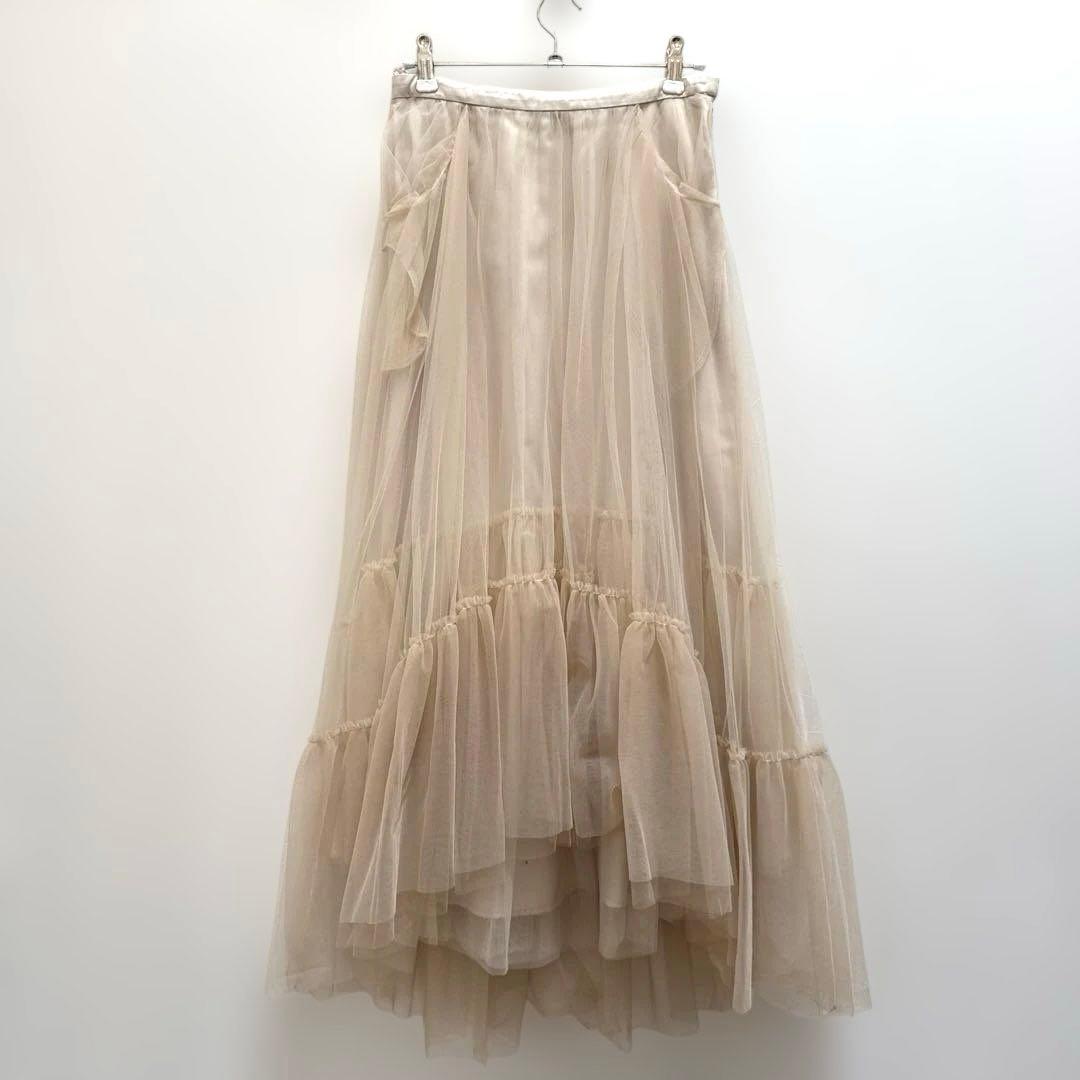 【Aimeine新品】グラデーションチュールイレヘムスカート