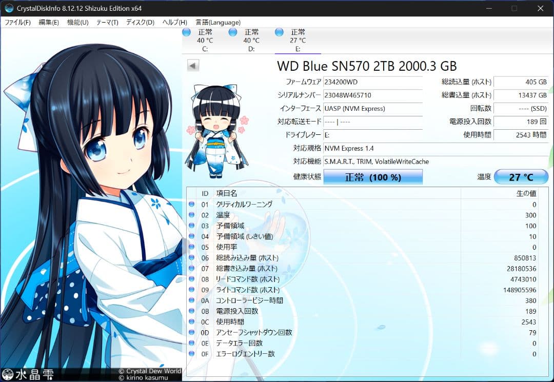 内蔵型SSD WD Blue SN570 2TB SSD