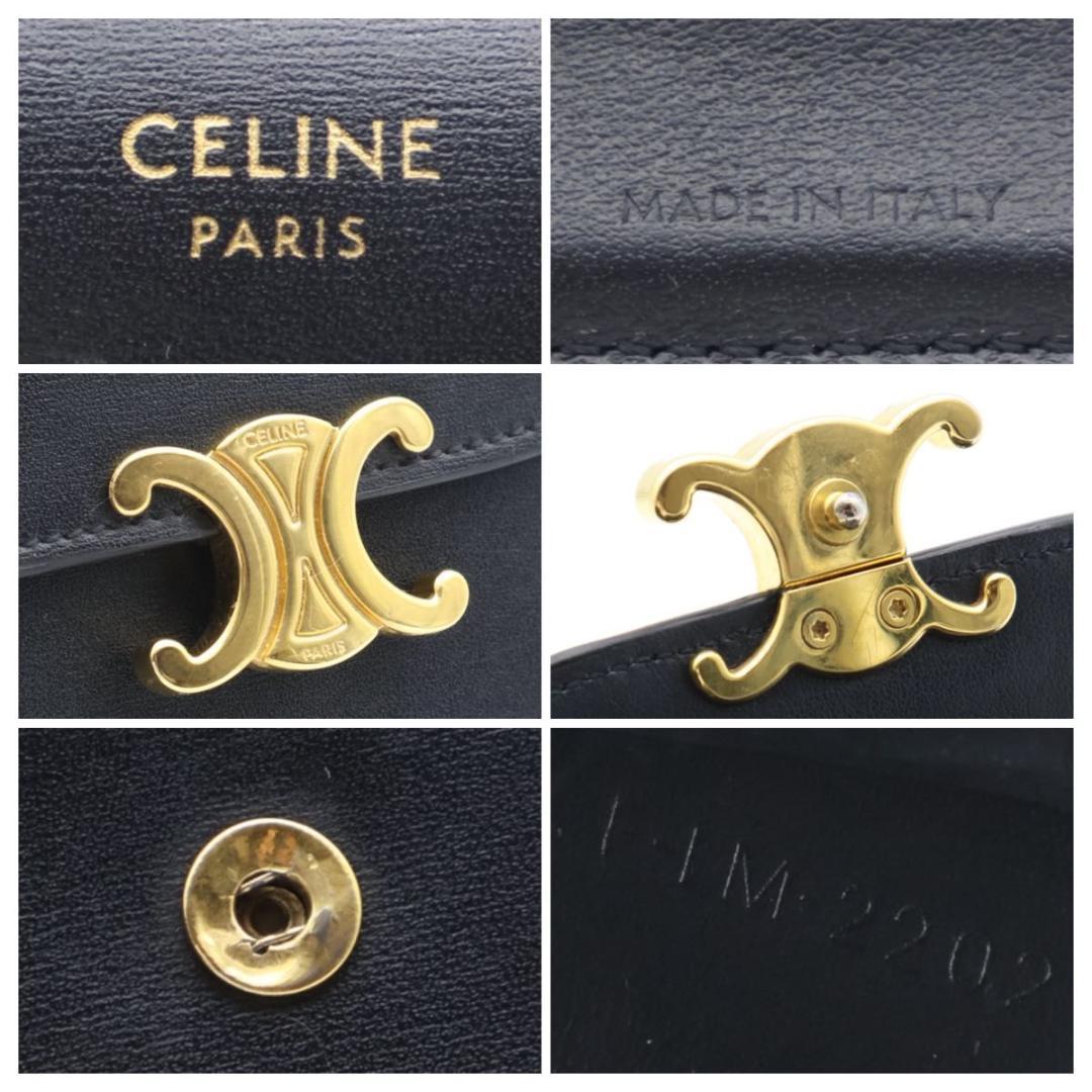 【極美品】CELINE スモールフラップウォレット　三つ折り財布　黒