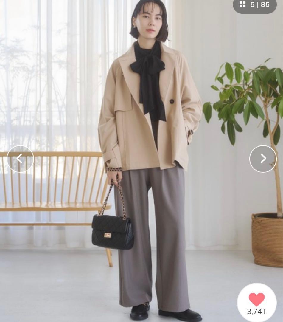 アユ超美品❣️ANGIE ショートトレンチコート ベージュ フリー