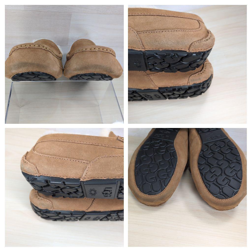 UGG アグ 27.0cm スエード モカシン ブラウン ボア S322