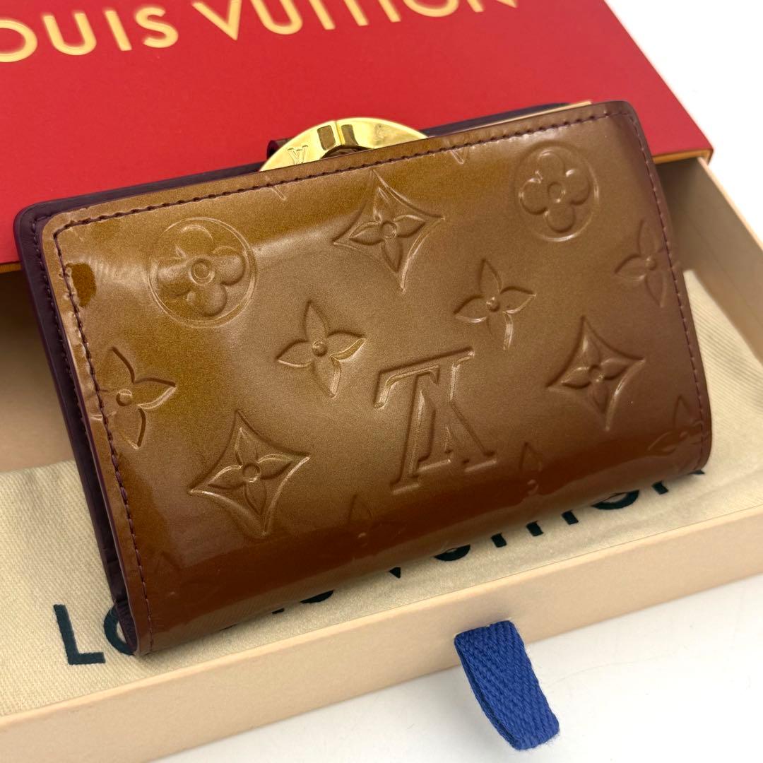 【極上美品】新型 ルイヴィトン ポルトフォイユ ヴィエノワ ブロンズ がま口財布