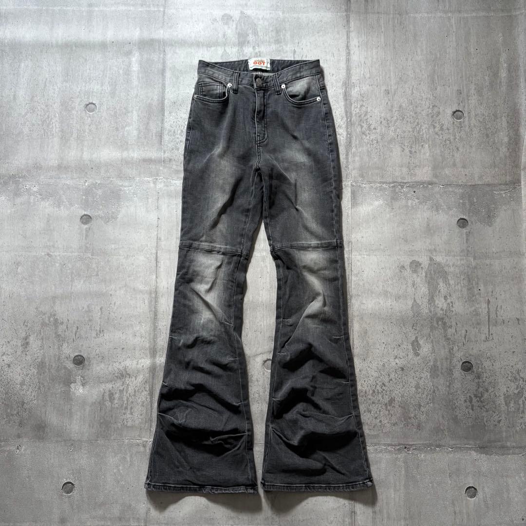 パンツ y2k black denim flare pants boots cut