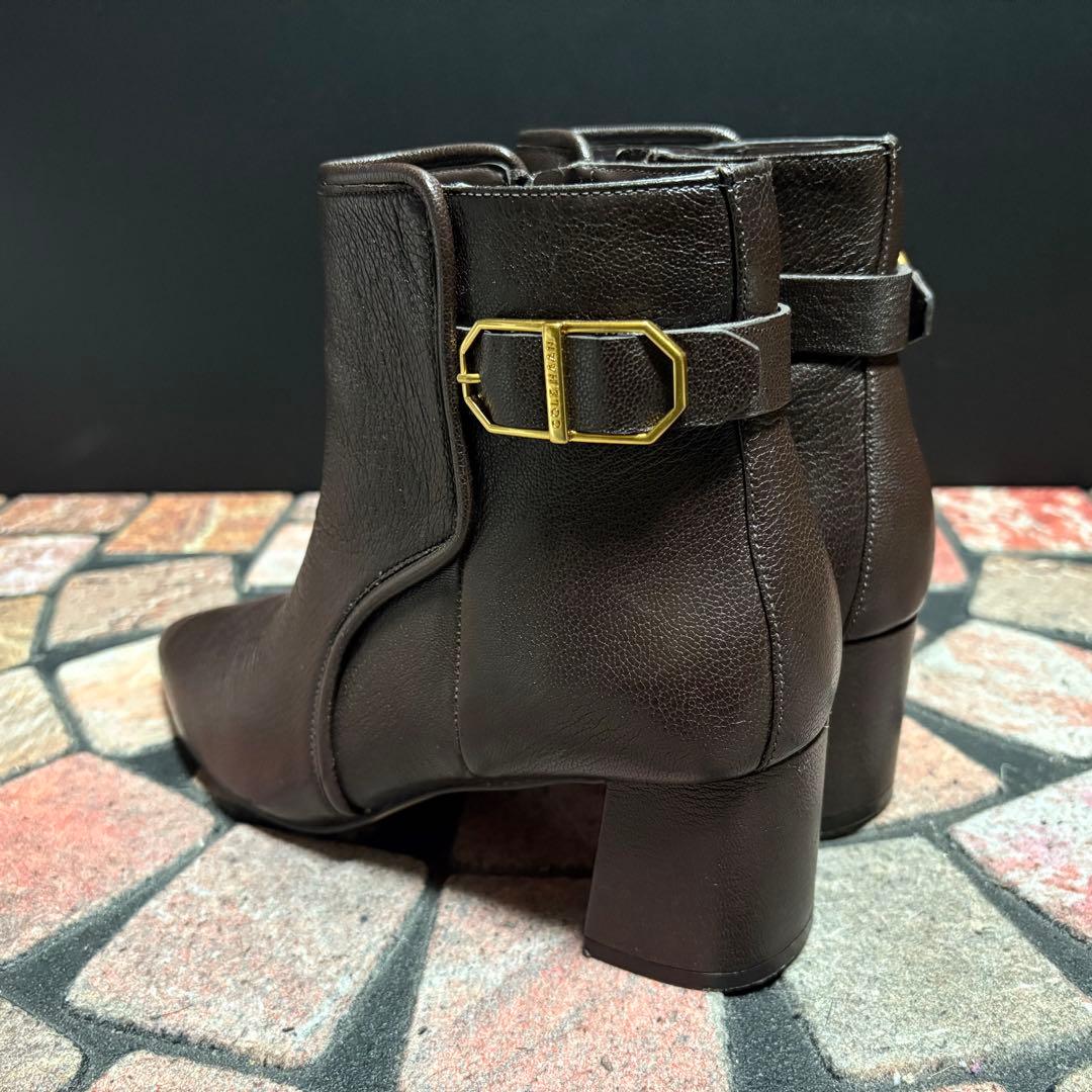 COLE HAAN ショートブーツ レザー　25cm 太ヒール サイドジップ