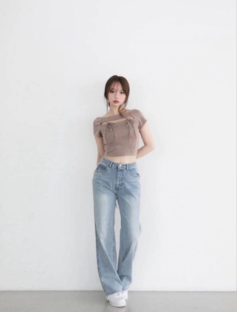 andmary ribbon hip denim アンドマリー(M)