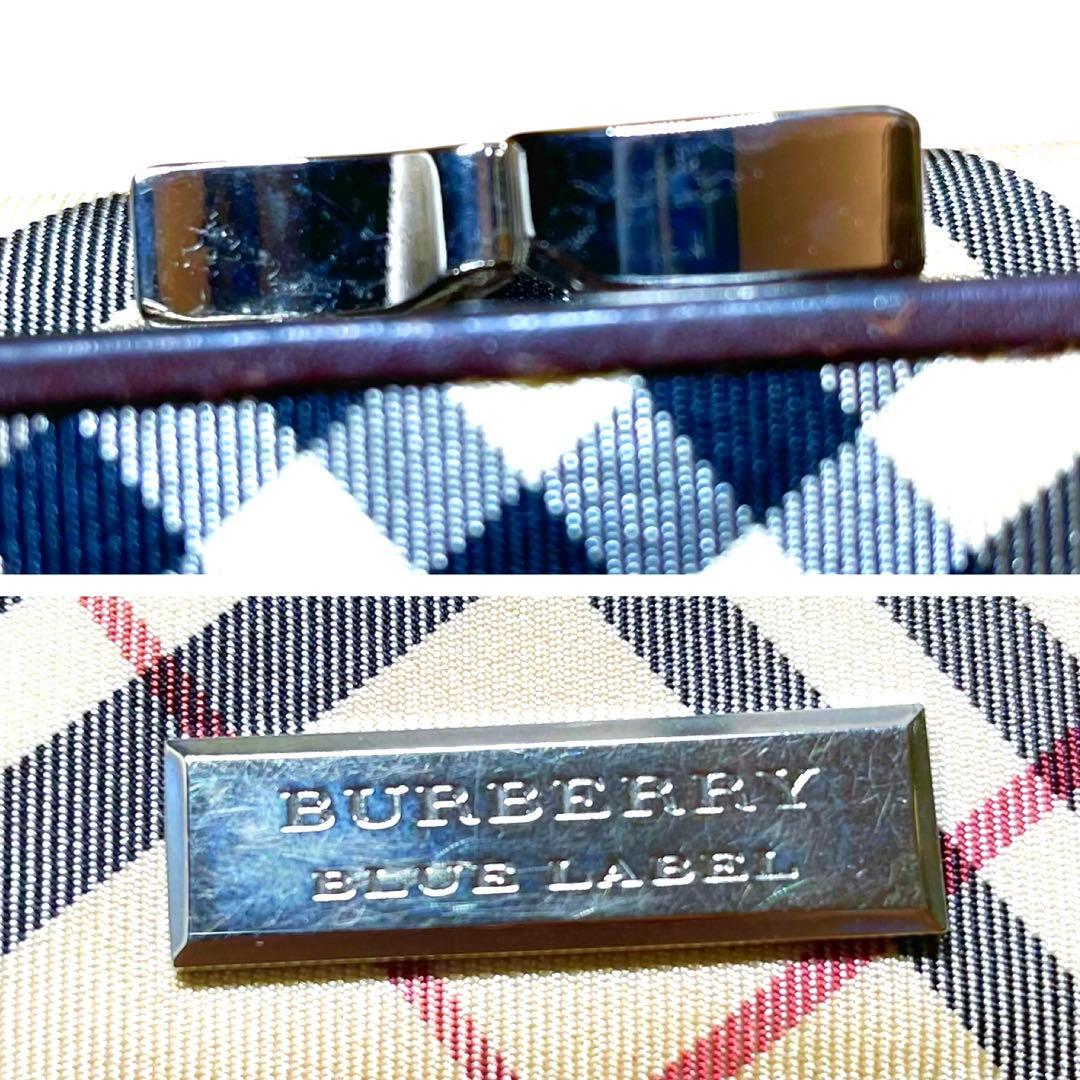 良品 BURBERRY BLUE LABEL 折り財布 がま口 ノバチェック