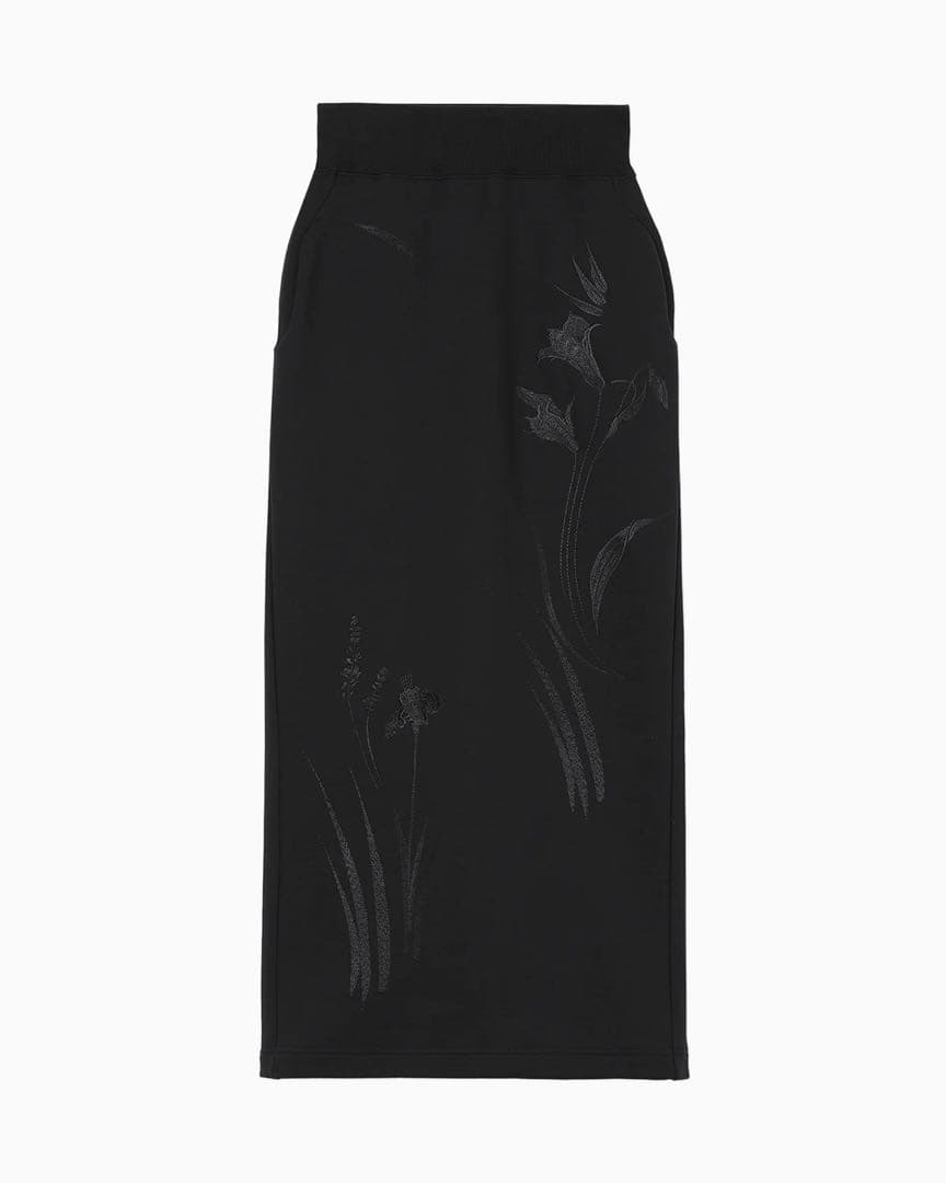 スカート Floral Motif Embroidered Sweater Skirt