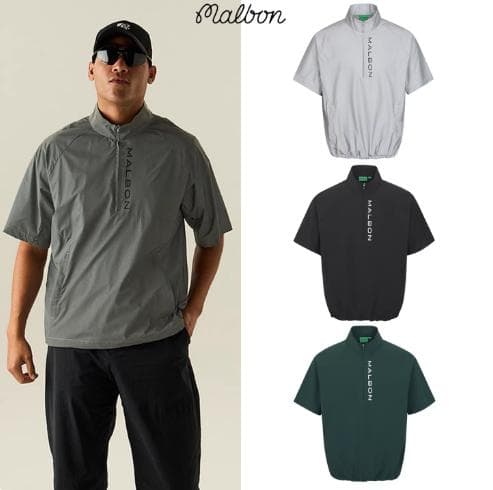 Malbon メンズ半袖ゴルフウェア ハーフジップ 速乾 防風韓国風 新作美品✨