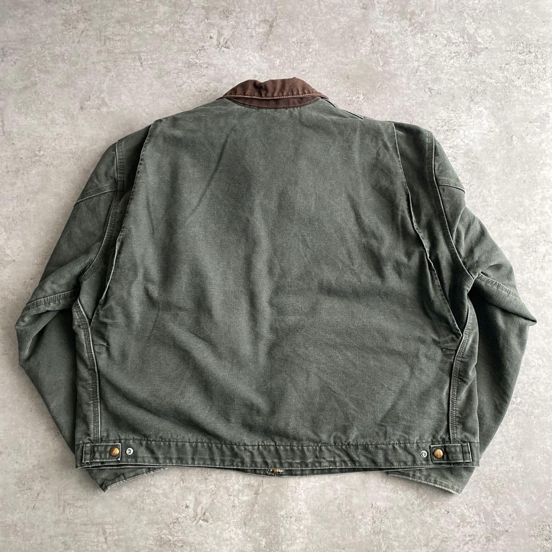 10s カーハート デトロイト ジャケット 企業ロゴ刺繍 3XL モス MOS
