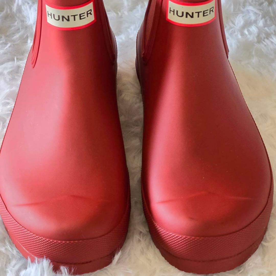 新品✨HUNTER ハンター　ショート　レインブーツ　赤