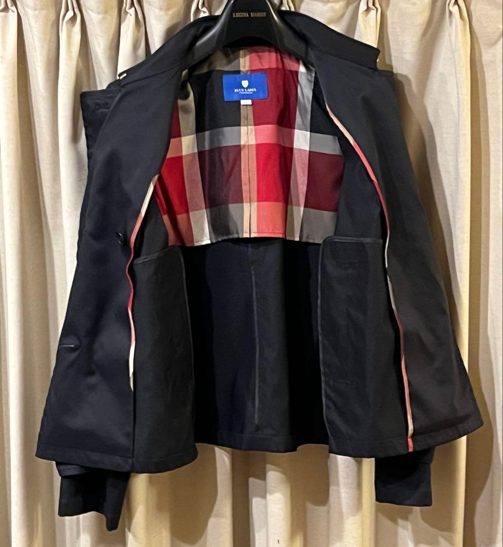 【美品】ブルーレーベル　クレストブリッジ コート 36 ネイビー チェック