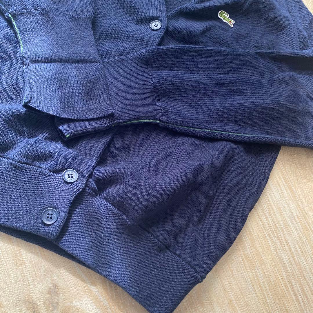 極美品 LACOSTE ラコステ オーガニックコットンニットカーディガン 36