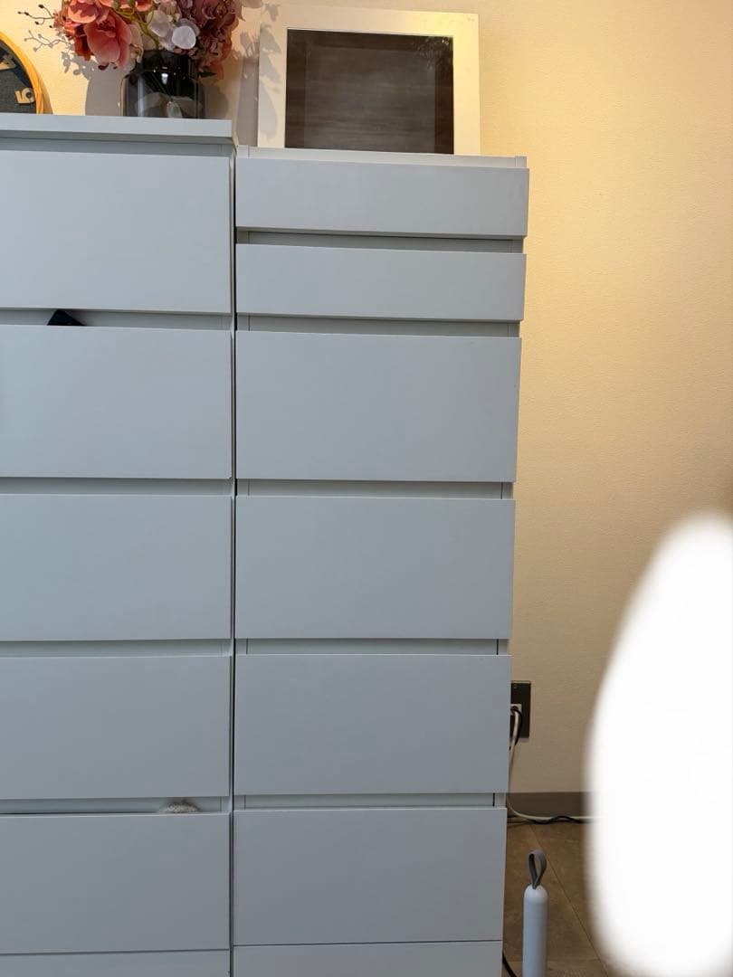 IKEA MALM マルム チェスト（引出し×6）ミラー付き ホワイト