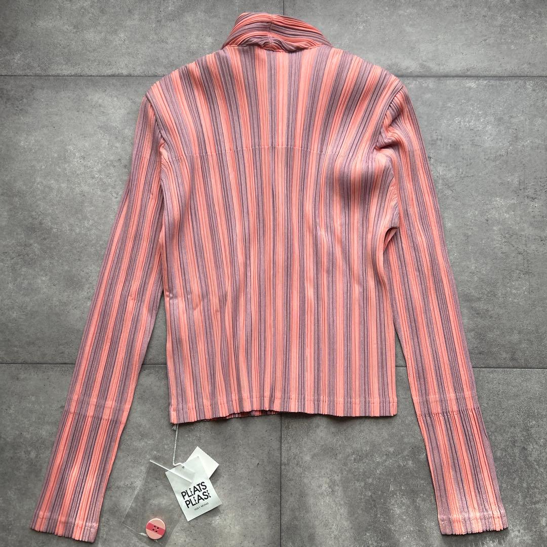 未使用　PLEATS PLEASE プリーツストライプジャケット　ピンク