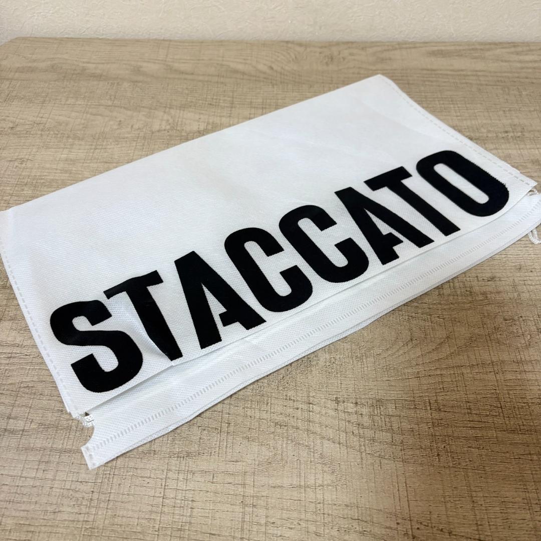 美品 STACCATO テレサニットコンビブーツ 24cm オフホワイト