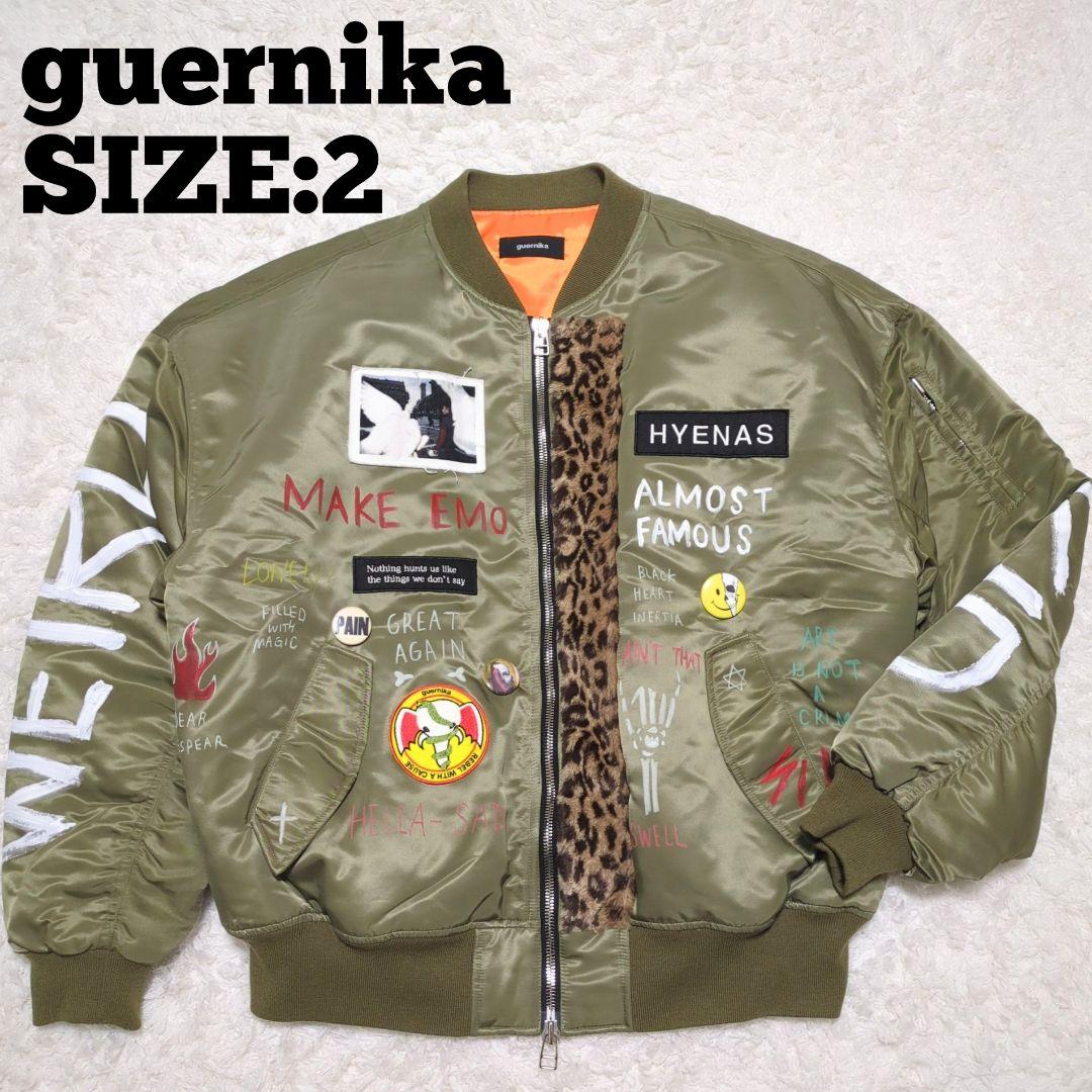 guernika♦カスタム ハンドペイント MA-1 ブルゾン カーキ 2