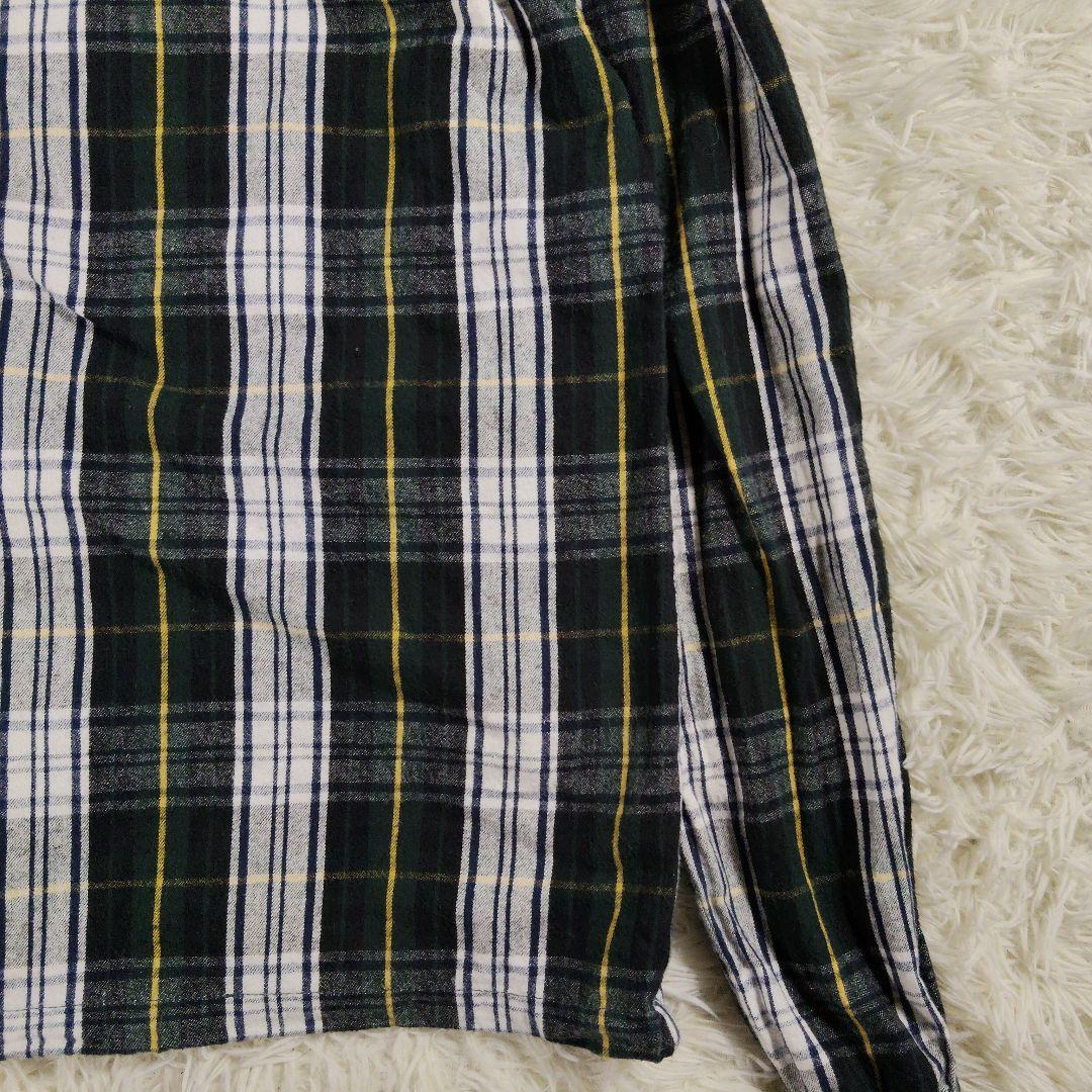 STUSSY　00s　ジップアップ　ジャケット　フード　チェック　緑　単丈　М