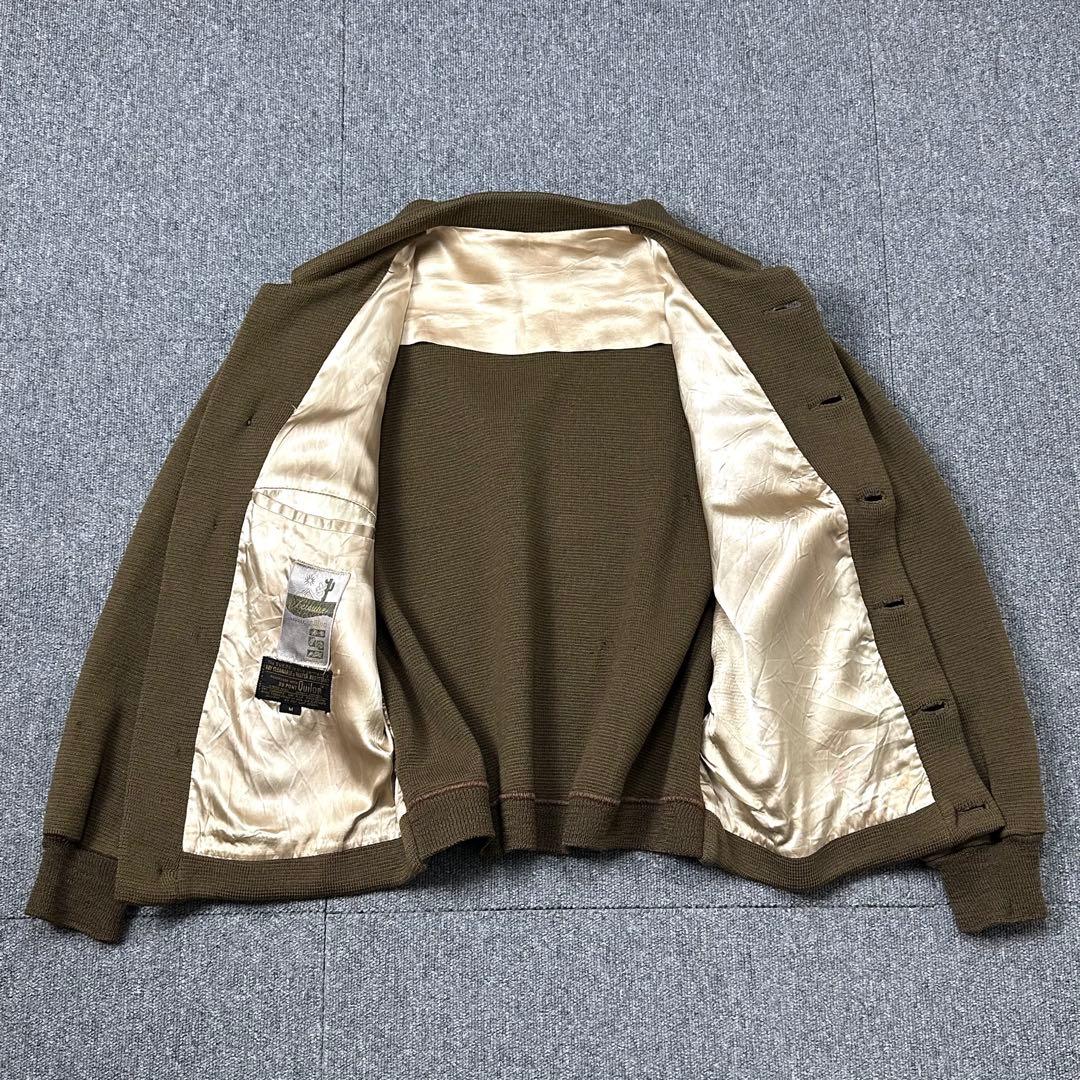 70s silton レザー切り替え ニットジャケット ビンテージ 古着