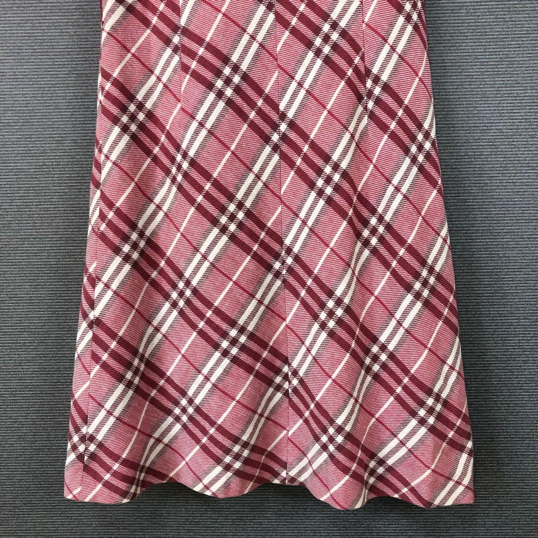 BURBERRY ピンクノバチェック ノースリーブ ひざ丈ワンピース 36
