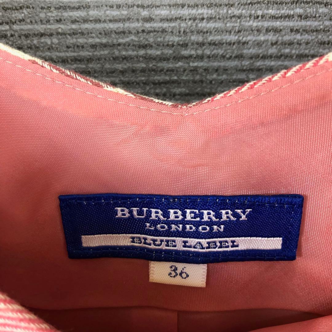 BURBERRY ピンクノバチェック ノースリーブ ひざ丈ワンピース 36