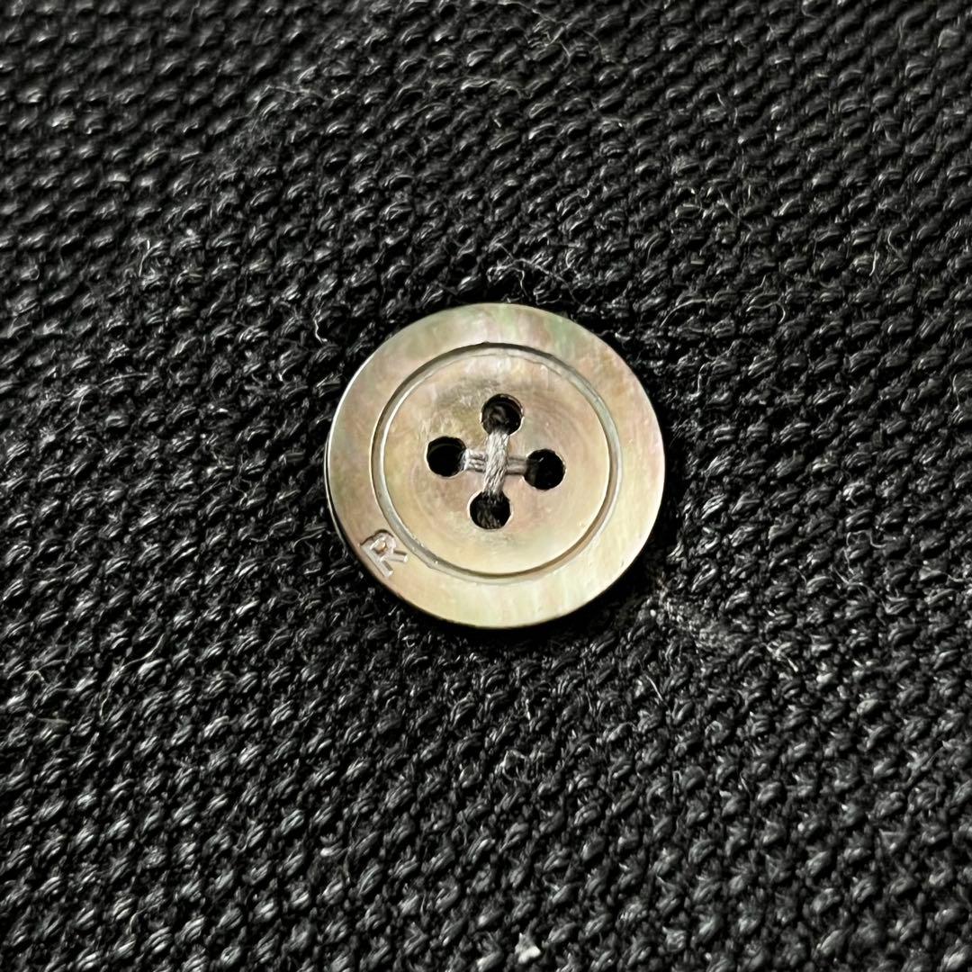 3321【美品】45R テーラードジャケット ジャージカルゼジャケット　黒　L