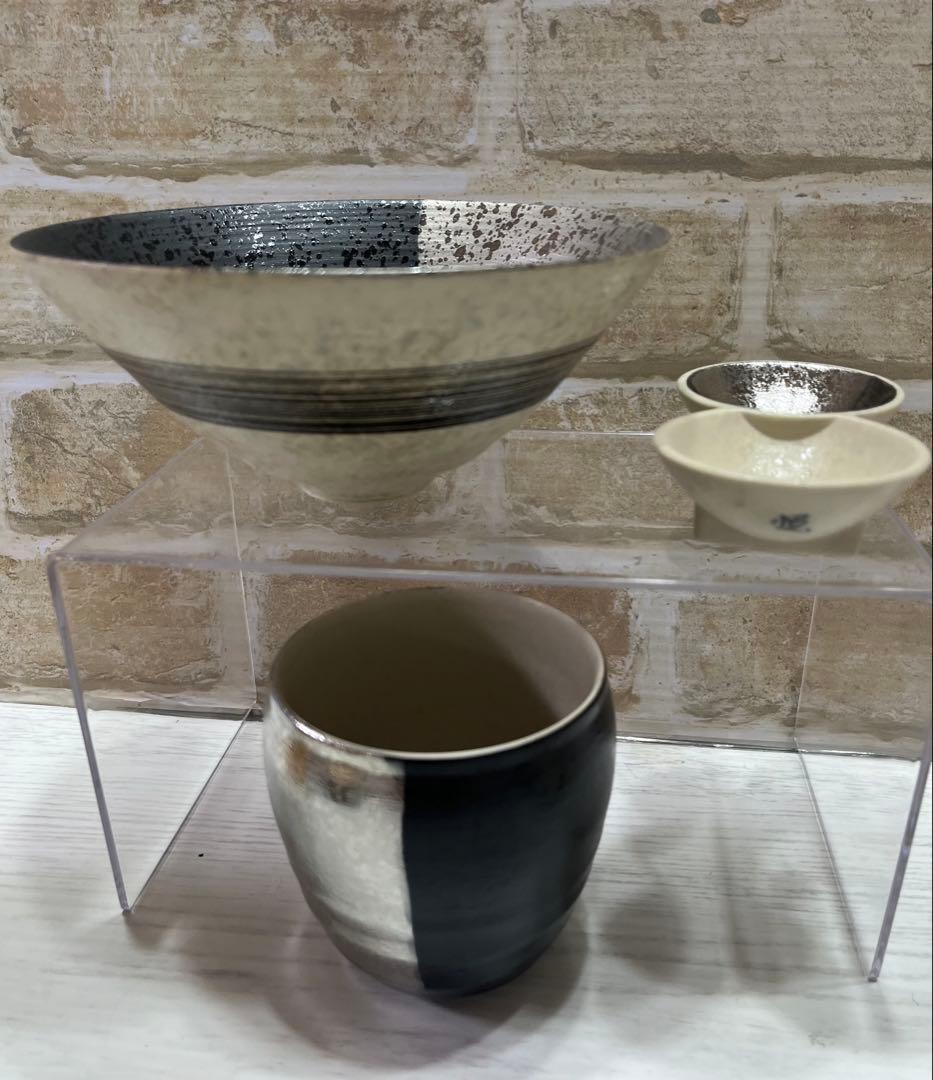 有田焼　悦山窯　マルチ丼ぶり　カップ　珍味入れ　金銀　各2個 美品