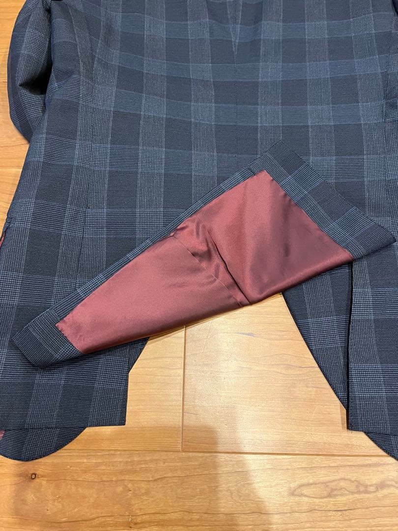 azabu tailor スーツ42A ネイビーチェック