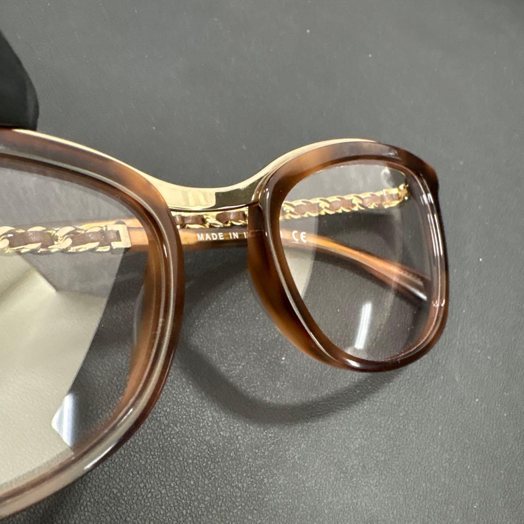 シャネル　CHANEL サングラス　3352QA 　べっ甲調　チェーン