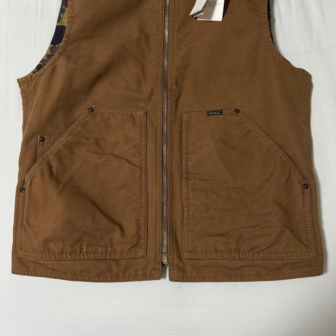 タグ付き RRL リバーシブル ハンティング ダックベスト カモフラ 迷彩