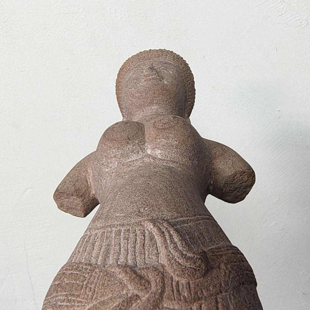クメール　女神像　砂岩　彫刻　オブジェ　H39cm