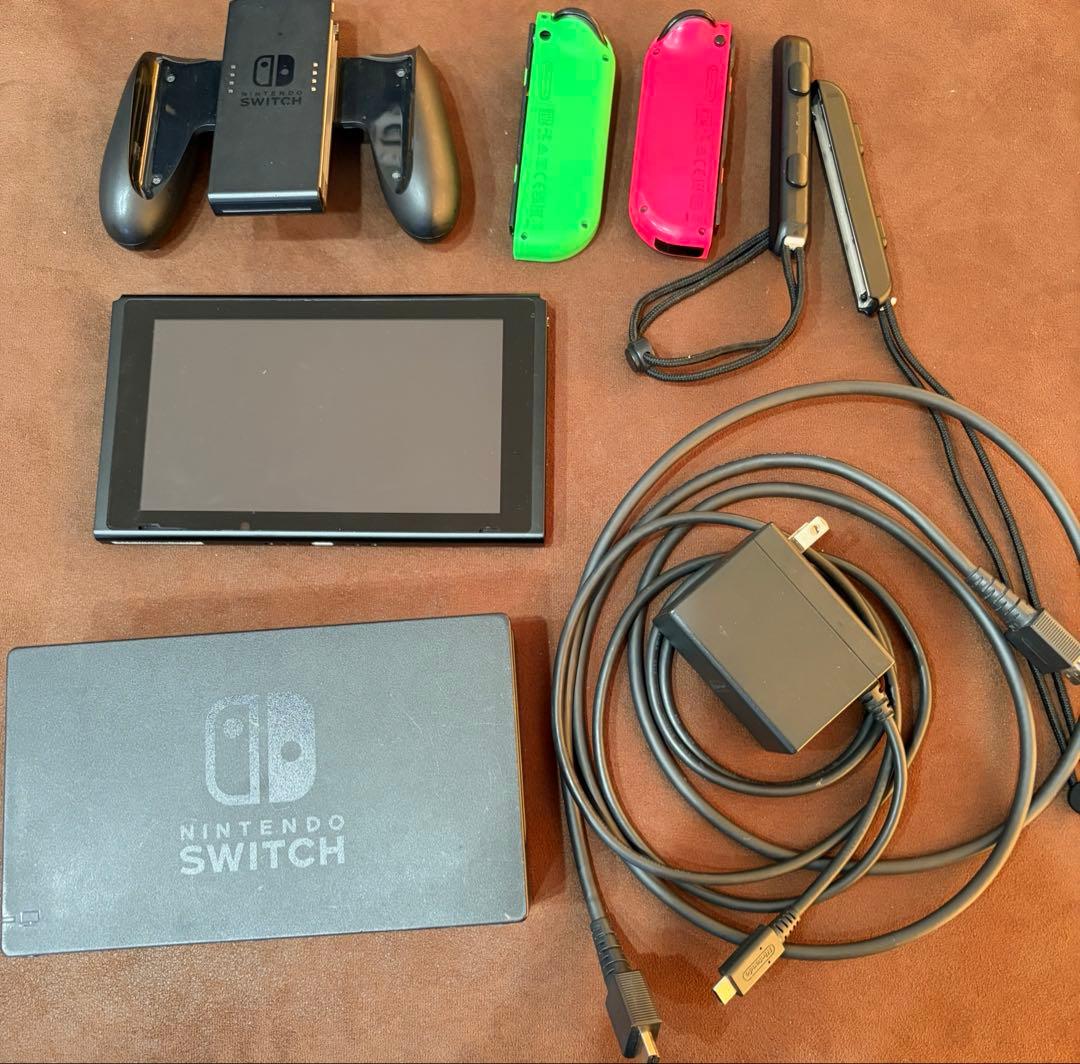 Nintendo Switch 本体 ピンク グリーン ドック ジャンク品