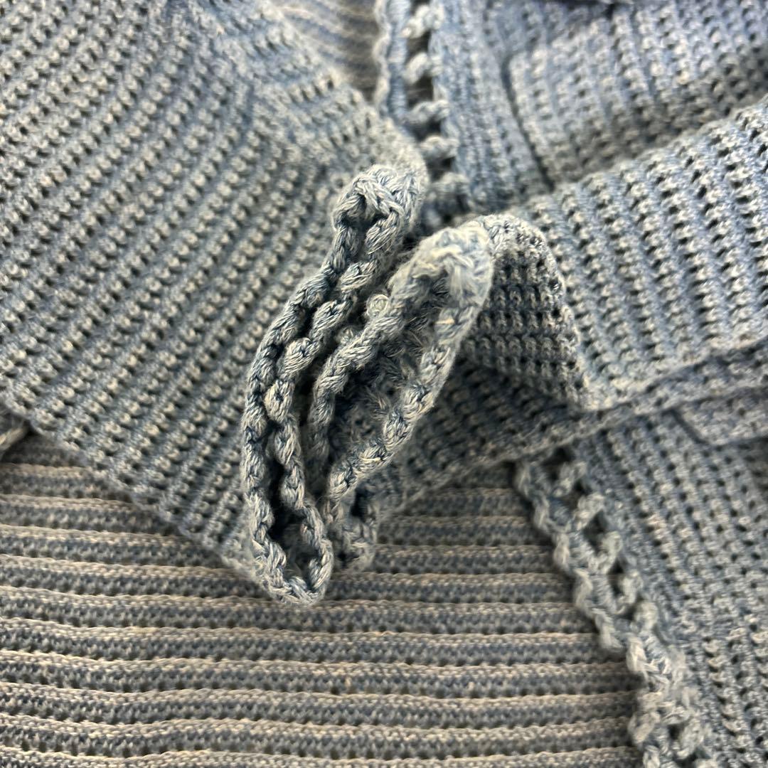 【極美品】RRL リネンコットン ポインテール カーディガン　ブルー