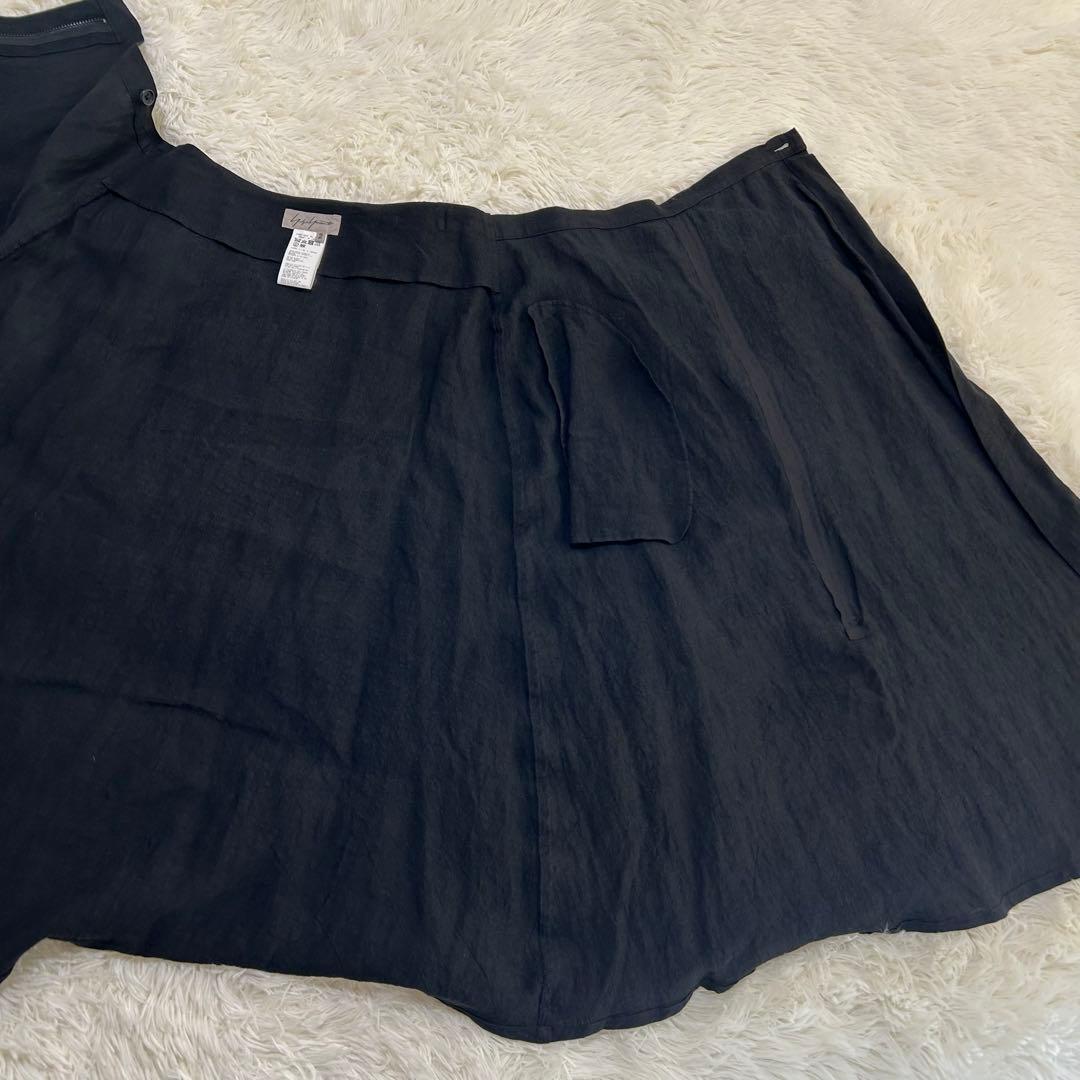 Yohji Yamamoto ヨウジヤマモト リネン 変形ジップ ラップスカート