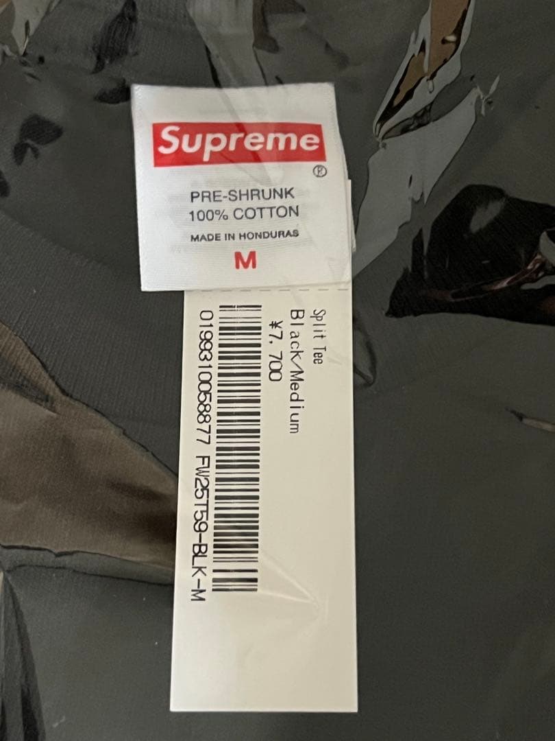 新品 Supreme シュプリーム Split Tee Black Mサイズ