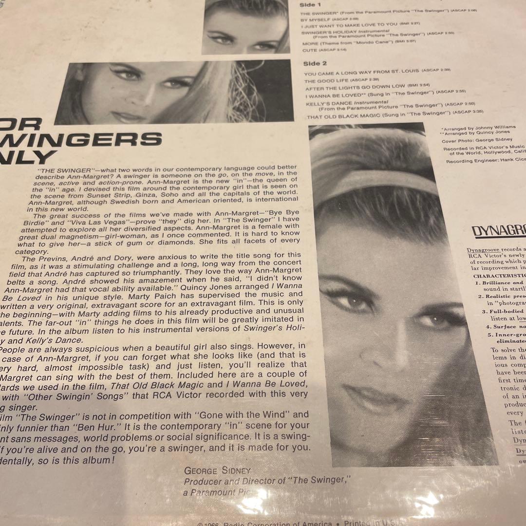 ANN-MARGRET Songs from The Swinger レコード
