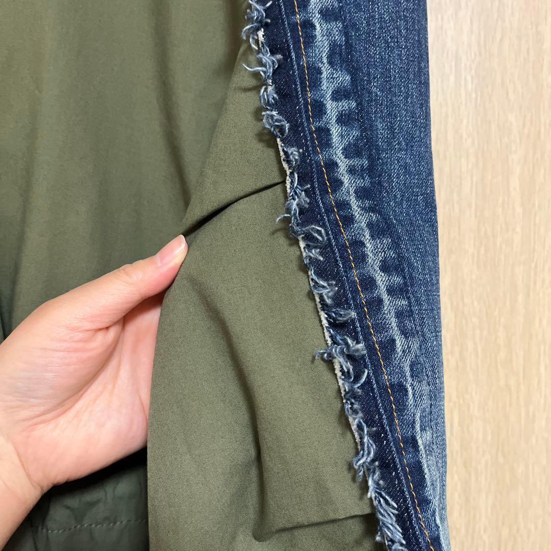 sacai デニムモッズコート フード付き