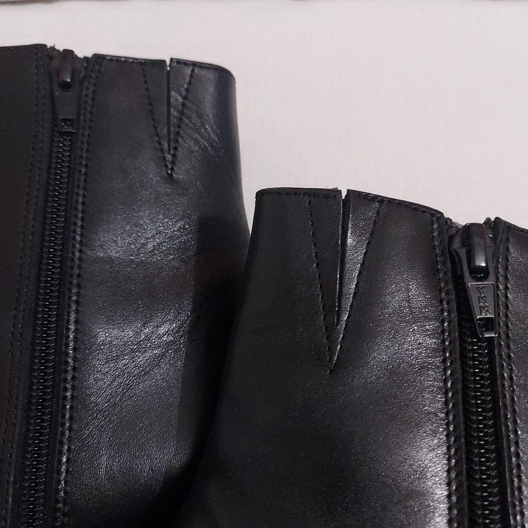 MODE KAORI　黒 レザー レースアップ ショートブーツ　23cm　本革