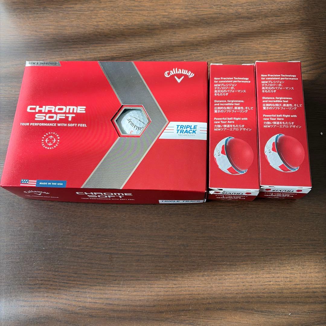 Callaway Chrome Soft 1ダース&サッカーボール柄2スリーブ