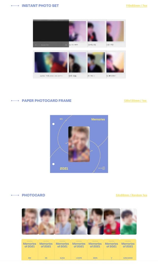 BTS Memories 2021 トレカ インスタント フォト テヒョン BD