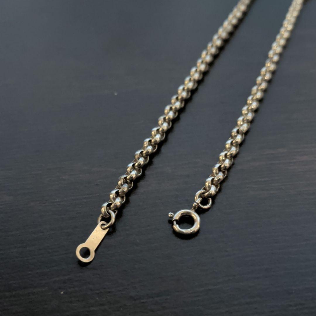 925刻印　ヴィンテージシルバーロロネックレス　ロールチェーン　約40cm　短め