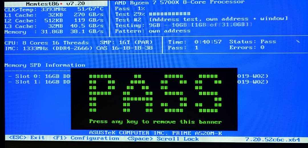 Ballistix DDR4 2666MHz 16GB×2 32GB 動作確認済