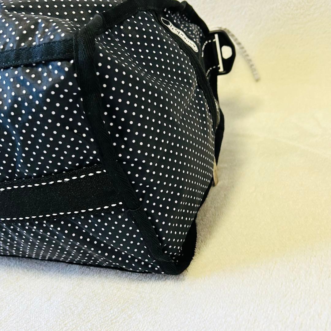 【極美品】レスポートサック ボストンバッグ 水玉　ドット柄　2way 大容量 黒