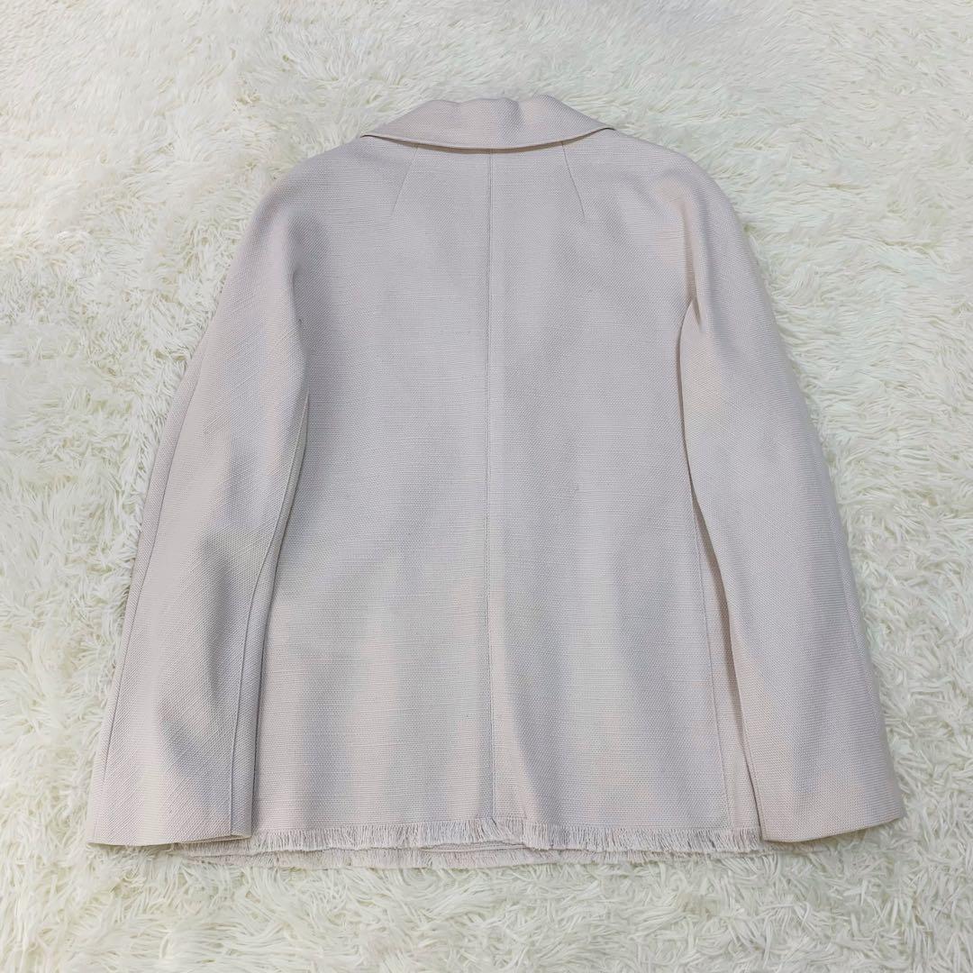 'S Max Mara コットン リネン フリンジ ジャケット シルク袖裏地